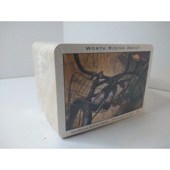 Postcard Coaster, Fat Tire Amber Ale, Worth Riding About, New Belgium - Picture 4 of 4